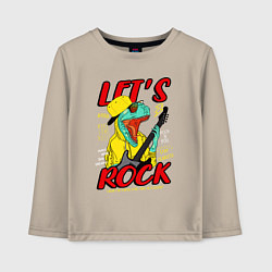 Детский лонгслив Динозавр рок-гитарист