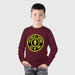 Лонгслив хлопковый детский Golds GYM, цвет: меланж-бордовый — фото 2