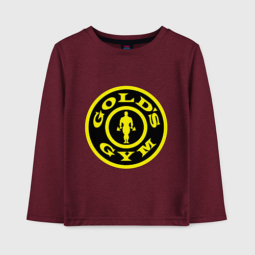 Детский лонгслив Golds GYM / Меланж-бордовый – фото 1