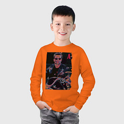 Лонгслив хлопковый детский Arnold Schwarzenegger - movie star, цвет: оранжевый — фото 2