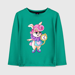 Детский лонгслив Белый кролик с часами