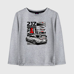 Лонгслив хлопковый детский Toyota Supra mk4 2JZ, цвет: меланж