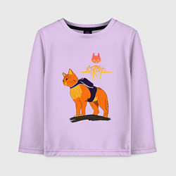 Лонгслив хлопковый детский Stray - cat logo, цвет: лаванда