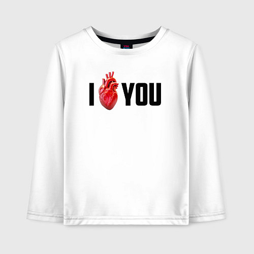 Детский лонгслив I love you - прикол / Белый – фото 1