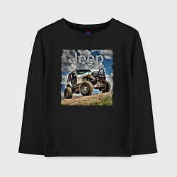 Лонгслив хлопковый детский Chrysler Jeep Fordyce в пустыне, цвет: черный