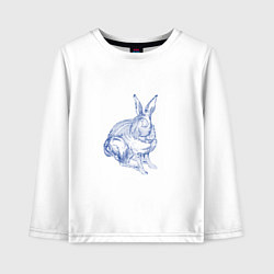 Лонгслив хлопковый детский Водяной кролик без фона, цвет: белый