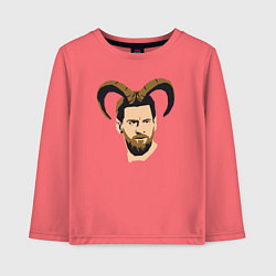 Лонгслив хлопковый детский Messi goat, цвет: коралловый