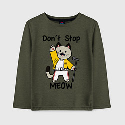 Лонгслив хлопковый детский Freddy MEOWcury, цвет: меланж-хаки