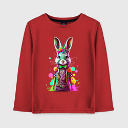 Лонгслив хлопковый детский Яркий кролик, цвет: красный