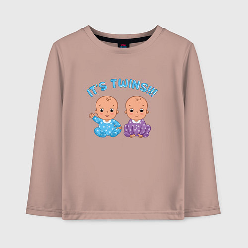 Детский лонгслив Это близнецы! / Пыльно-розовый – фото 1