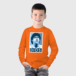 Лонгслив хлопковый детский Dios Maradona, цвет: оранжевый — фото 2