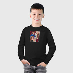 Лонгслив хлопковый детский Удивительный мир Ксавье - Уэнсдей, цвет: черный — фото 2
