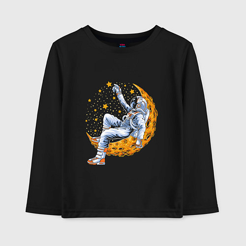 Детский лонгслив Дотянись до звезд / Черный – фото 1