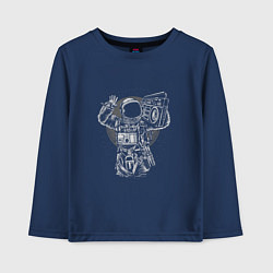 Детский лонгслив Астронавт с магнитофоном в космосе