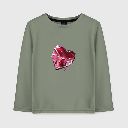 Детский лонгслив Вишневое сердце / Авокадо – фото 1
