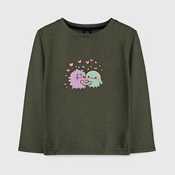 Лонгслив хлопковый детский Ми-ми-мишная любовь, цвет: меланж-хаки