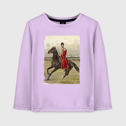 Лонгслив хлопковый детский Николай II на коне, цвет: лаванда