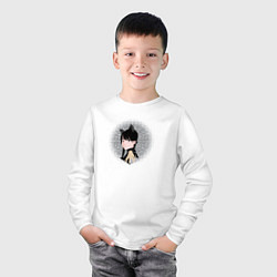 Лонгслив хлопковый детский Аниме Уэнсдей Аддамс с ушками, цвет: белый — фото 2