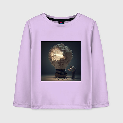 Детский лонгслив Запертый свет / Лаванда – фото 1