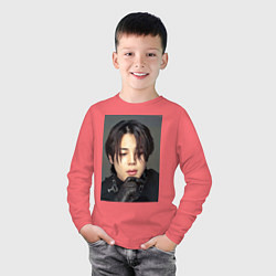 Лонгслив хлопковый детский Handsome Jimin, цвет: коралловый — фото 2