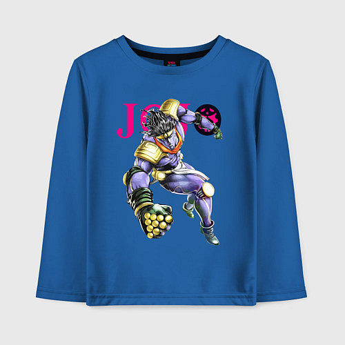 Детский лонгслив Star Platinum stand of Jotaro Kujo - Jojo / Синий – фото 1