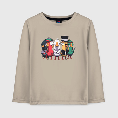 Детский лонгслив Моя команда Гусей - Goose Goose Duck / Миндальный – фото 1