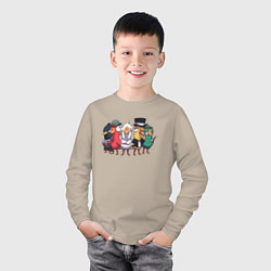 Лонгслив хлопковый детский Моя команда Гусей - Goose Goose Duck, цвет: миндальный — фото 2