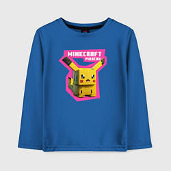 Лонгслив хлопковый детский Minecraft - Pikachu, цвет: синий