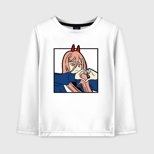 Детский лонгслив Пауэо показывает сердечко - черный / Белый – фото 1