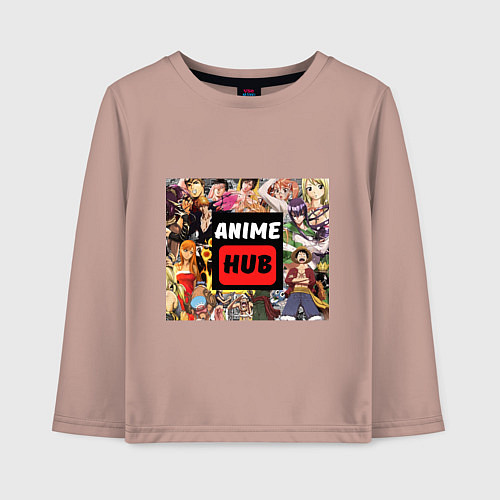 Детский лонгслив AnimeHub / Пыльно-розовый – фото 1