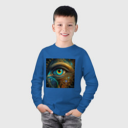 Лонгслив хлопковый детский Глаз индейца, цвет: синий — фото 2