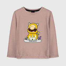 Лонгслив хлопковый детский Mario super kitty, цвет: пыльно-розовый