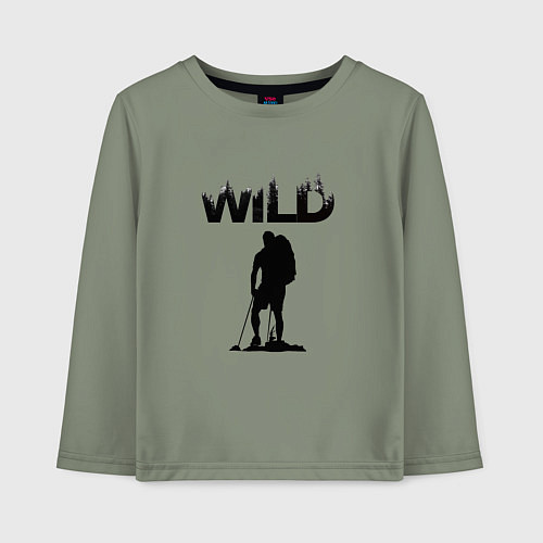 Детский лонгслив Туризм - дикий мир / Авокадо – фото 1