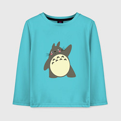 Лонгслив хлопковый детский Hello Totoro, цвет: бирюзовый