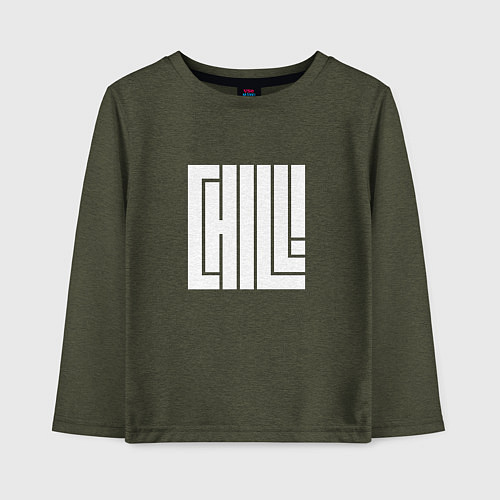 Детский лонгслив CHILL WHT / Меланж-хаки – фото 1