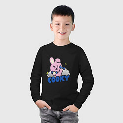 Лонгслив хлопковый детский Cooky BT21 Jungkook, цвет: черный — фото 2