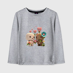 Лонгслив хлопковый детский Роботы, несущие любовь, цвет: меланж
