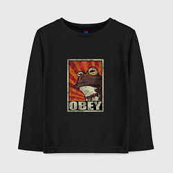 Лонгслив хлопковый детский Obey frog, цвет: черный