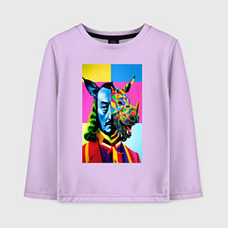 Лонгслив хлопковый детский Сальвадор Дали и носорог, цвет: лаванда