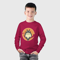 Лонгслив хлопковый детский Удивительный Тоторо, цвет: маджента — фото 2