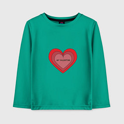 Лонгслив хлопковый детский Сердце my valentine, цвет: зеленый