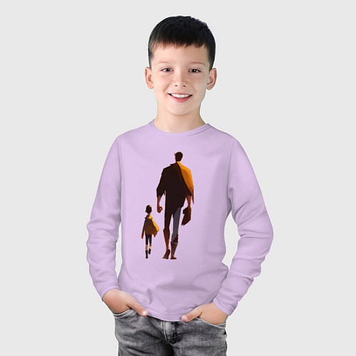 Детский лонгслив Отец и его сын / Лаванда – фото 3