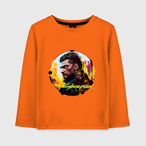 Детский лонгслив Cyberpunk, Luxury agario style / Оранжевый – фото 1