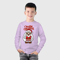 Лонгслив хлопковый детский Christmas Mario, цвет: лаванда — фото 2