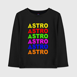 Лонгслив хлопковый детский Astro color logo, цвет: черный