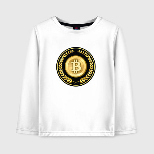 Детский лонгслив Биткоин в оправе / Белый – фото 1