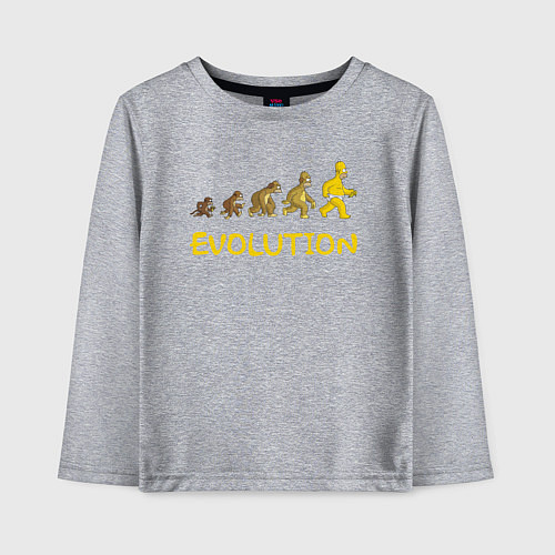 Детский лонгслив Эволюция Гомера / Меланж – фото 1