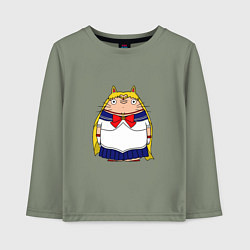 Лонгслив хлопковый детский Totoro Sailor Moon, цвет: авокадо