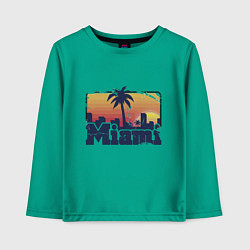 Лонгслив хлопковый детский Beach of Miami, цвет: зеленый