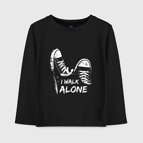 Детский лонгслив I walk alone / Черный – фото 1